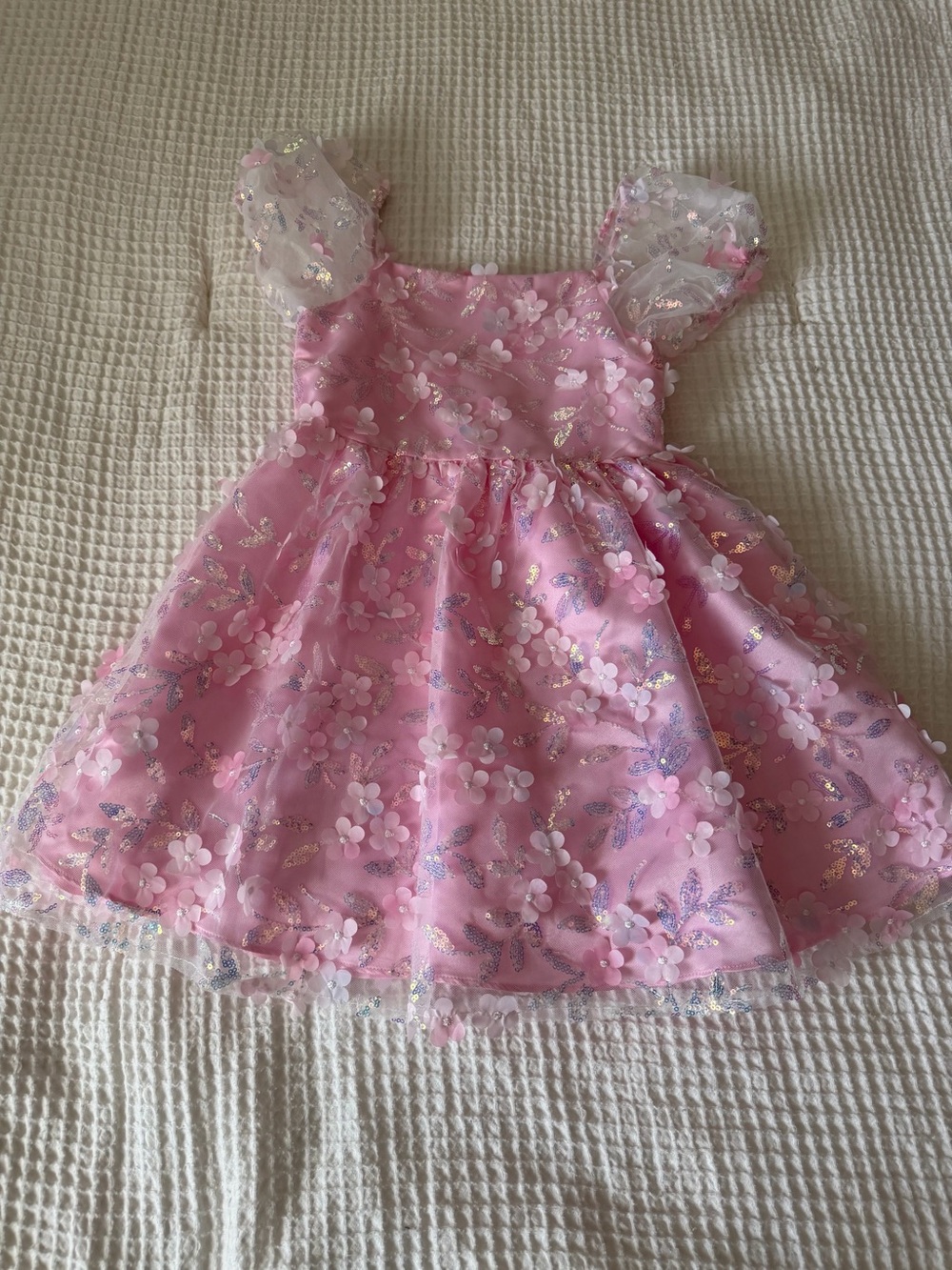 Rare Editions Pink Sequin Tulle Party Dress